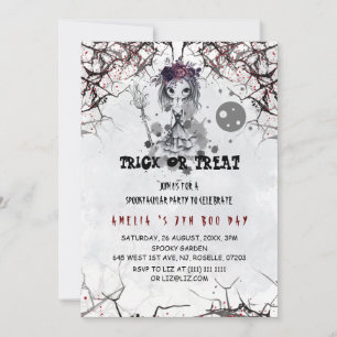 Invitation Emo Gothic Cute Girl Anniversaire