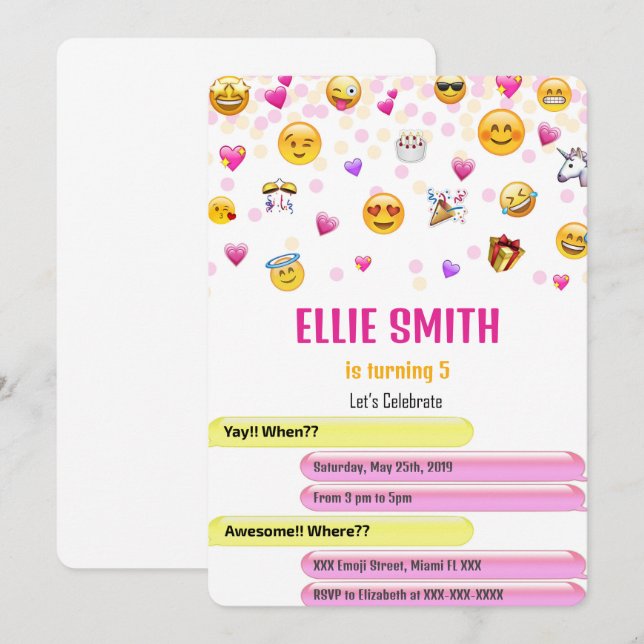 Invitation Emoji (Devant / Derrière)