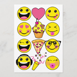 Invitations Faire Part Cartes Anniversaire Emoji Zazzle Fr