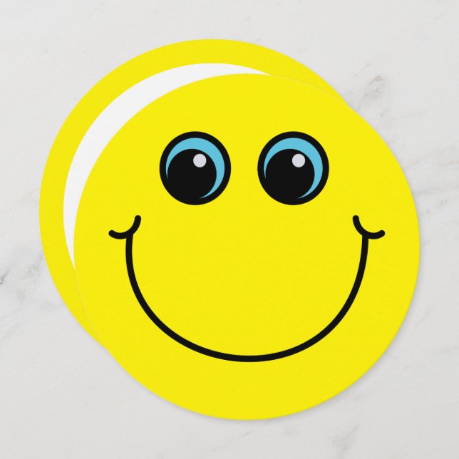 Invitation Emoji de sourire jaune font face à l'invitation de (Devant / Derrière)
