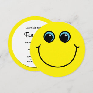 Invitation Emoji de sourire jaune font face à l'invitation de
