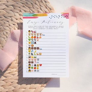 Invitation Emoji Pictionary, livre pour enfants   Rose et Ble