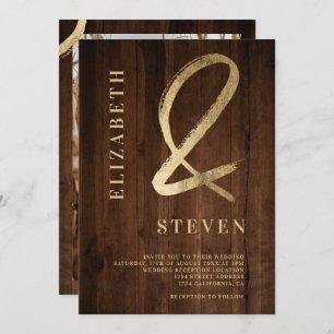 Invitation Empereur d'or brun rustique mariage photo