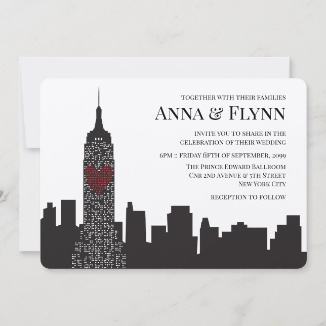 Invitation Empire State New York City Skyline City Party (Devant)