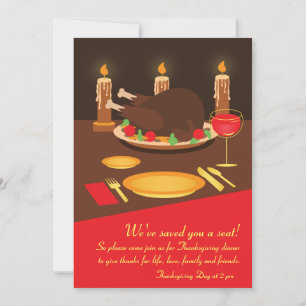 Invitation Emplacement Tablescape Réglage Thanksgiving Invita
