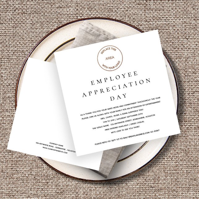 Invitation Employee Appreciation Day Business Logo (Créateur téléchargé)