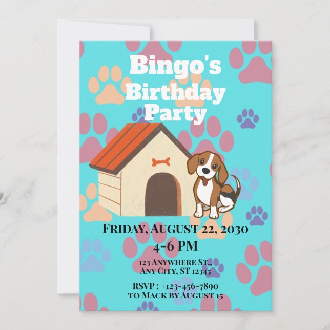 Invitation empreinte de chien (Devant)