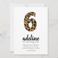 Empreinte de léopard 6e anniversaire Fête Invitati