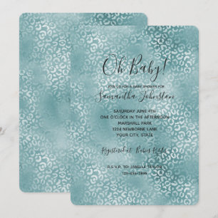 Invitation Empreinte de léopard Aqua Blue Glam