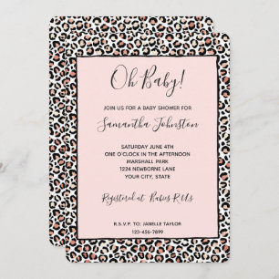 Invitation Empreinte de léopard blanc noir noir no