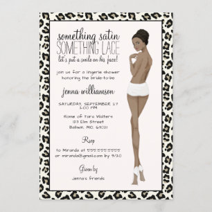Invitation Empreinte de léopard mariée Lingerie Douche