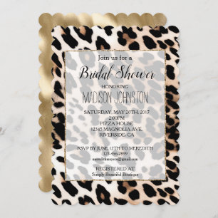 Invitation Empreinte de léopard noir crème