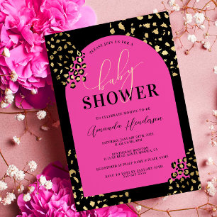 Invitation Empreinte de léopard rose