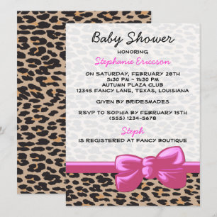 Invitation Empreinte de léopard, Spots, Léopard Brown, Baby s
