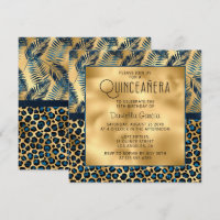 Empreinte de léopard tropical bleu Shimmer Quincea