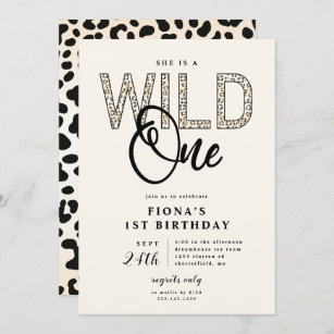 Invitation empreinte de léopard Wild One Birthday 