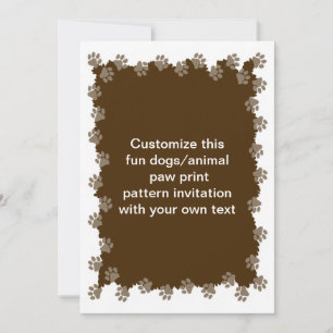 Invitation Empreinte de patte animal de chien ou de chat coté