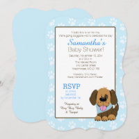 Invitation Empreinte de patte de chien chiot éléga