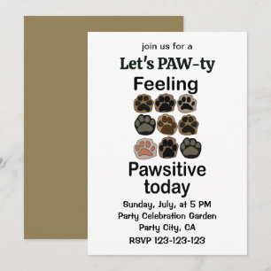 Invitation Empreinte de Patte Sentiment Patte-Positif Aujourd