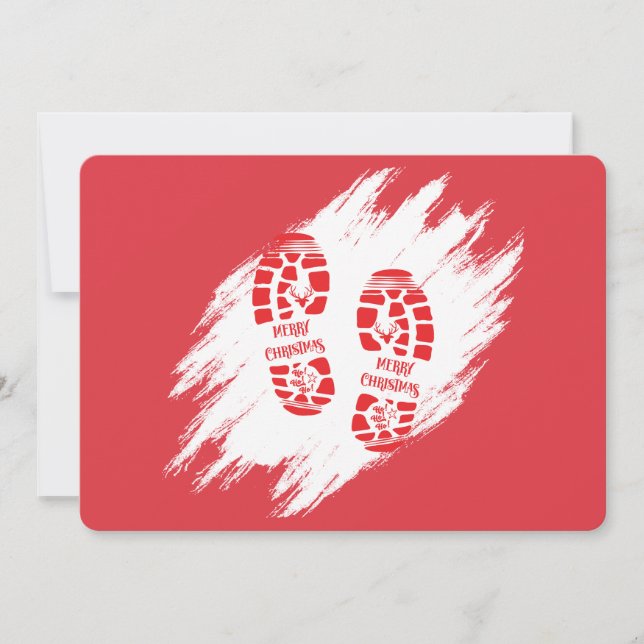 Invitation Empreinte de pied de Père Noël (Devant)