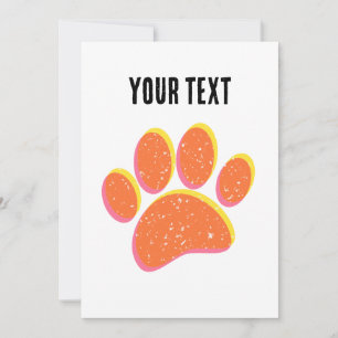 Invitation Empreinte vintage de chien gris