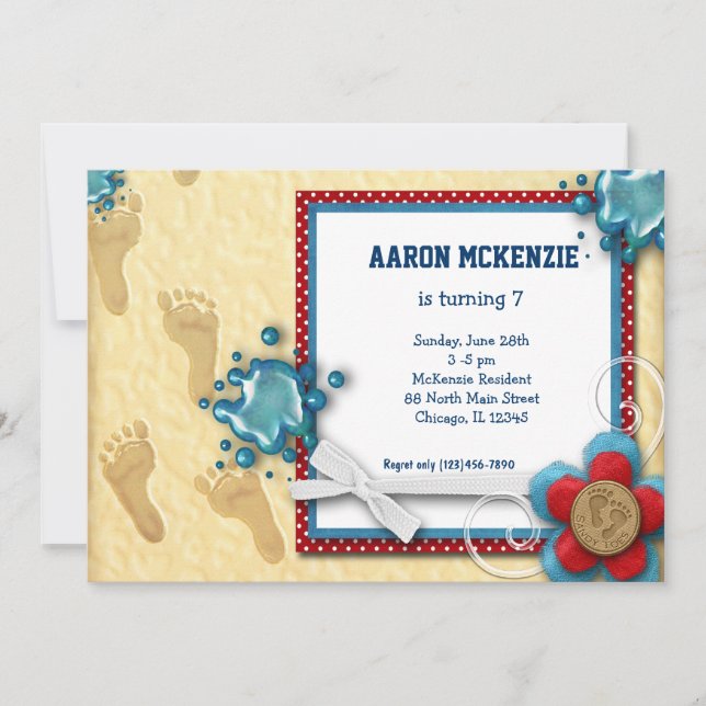 Invitation Empreintes d'anniversaire (Devant)