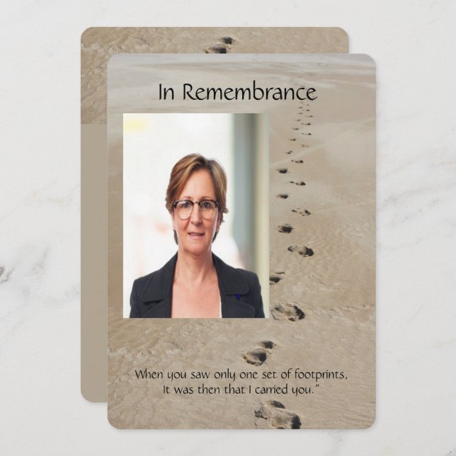 Invitation Empreintes dans le mémorial personnalisé du poème  (Devant / Derrière)