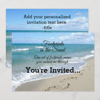 Invitation Empreintes dans le Sable Inspirational Chrétien