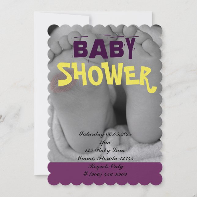 Invitation Empreintes de Bébé Mignon Adorable pour la Crèche  (Devant)