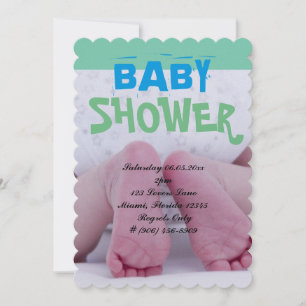 Invitation Empreintes de Bébé Mignon Adorable pour la Crèche