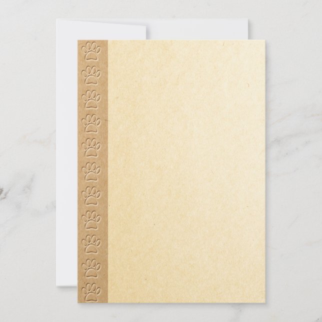 Invitation Empreintes de pattes De Chiens Avec Faux Texture D (Devant)