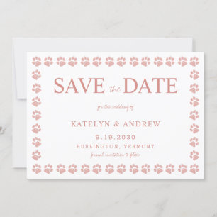 Invitation Empreintes de pattes Rose Gold Parties scintillant