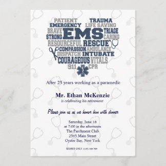 Invitation EMS retraite texture Denim