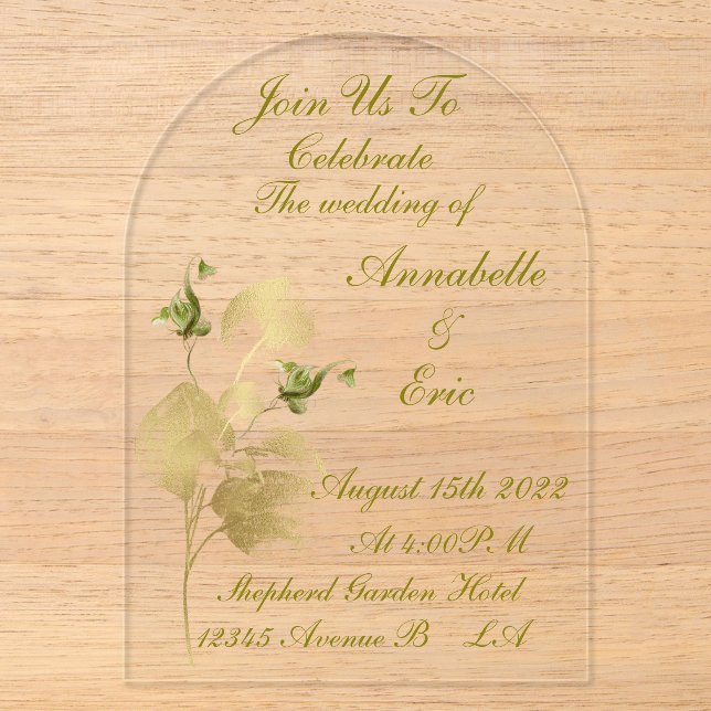 Invitation en acrylique  (Recto)