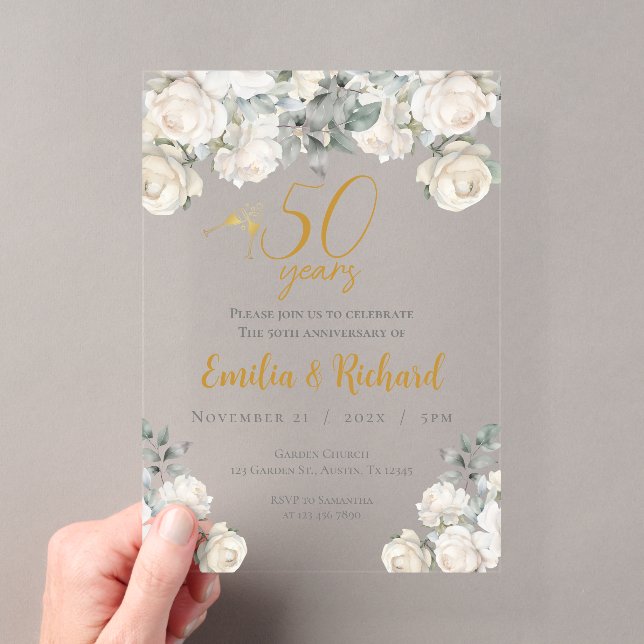 invitation en acrylique pour 50e anniversaire (In situ (ordinateur de poche))