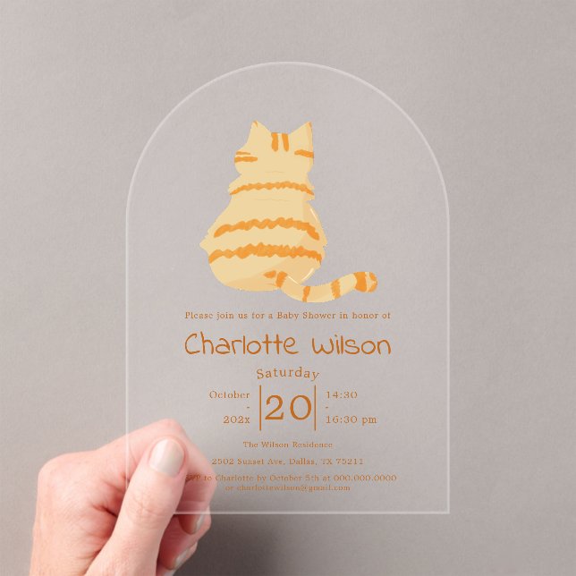 Invitation en acrylique pour Baby Shower avec un g (In situ (ordinateur de poche))