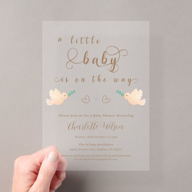 Invitation en acrylique pour Baby Shower Bébé Colo (In situ (ordinateur de poche))