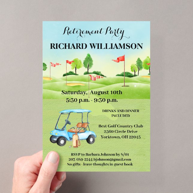 Invitation en acrylique pour fête de retraite sur  (In situ (ordinateur de poche))