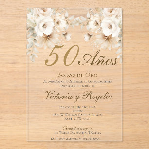 Invitation en acrylique pour les 50 ans de mariage