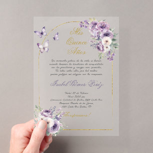 Invitation en acrylique pour Quinceanera sur le th