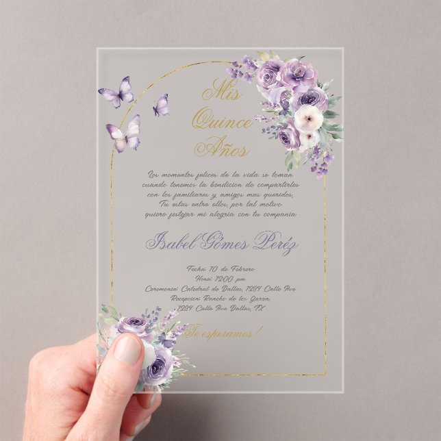 Invitation en acrylique pour Quinceanera sur le th (In situ (ordinateur de poche))