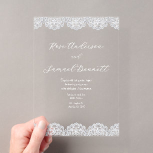 Invitation en acrylique transparent à motif de den