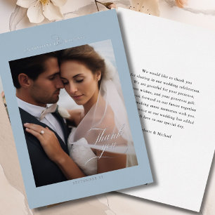 Invitation En Aluminium 1 Photo, Rose-Gold-Foil, MERCI !