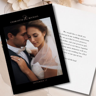 Invitation En Aluminium 1 Photo, Rose-Gold-Foil, MERCI !