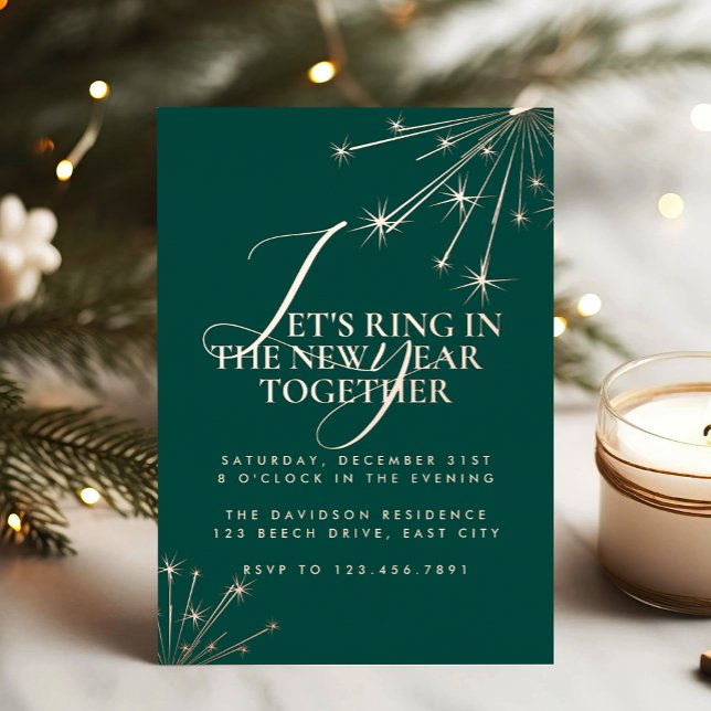 Invitation En Aluminium 2026 Modern Minimal Classic Typography New Years (Créateur téléchargé)