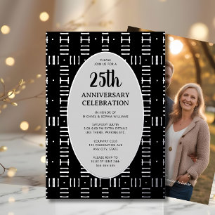 Invitation En Aluminium 25e anniversaire Mariage Elégant argent moderne