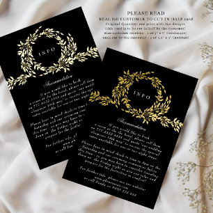 Invitation En Aluminium 2 X DÉTAILS Blason Monogramme Mariage Or Premium
