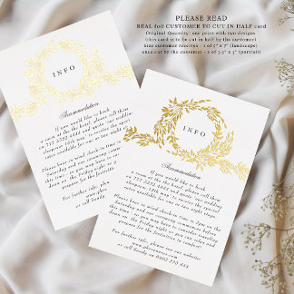 Invitation En Aluminium 2 X DÉTAILS Monogram Crest Classic Elegant Wedding