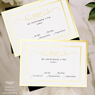 Invitation En Aluminium 2 X DIY Or & Cadre Réponse de Mariage Formel