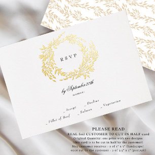 Invitation En Aluminium 2 X RSVP Monogram Crest Classic Elegant Wedding